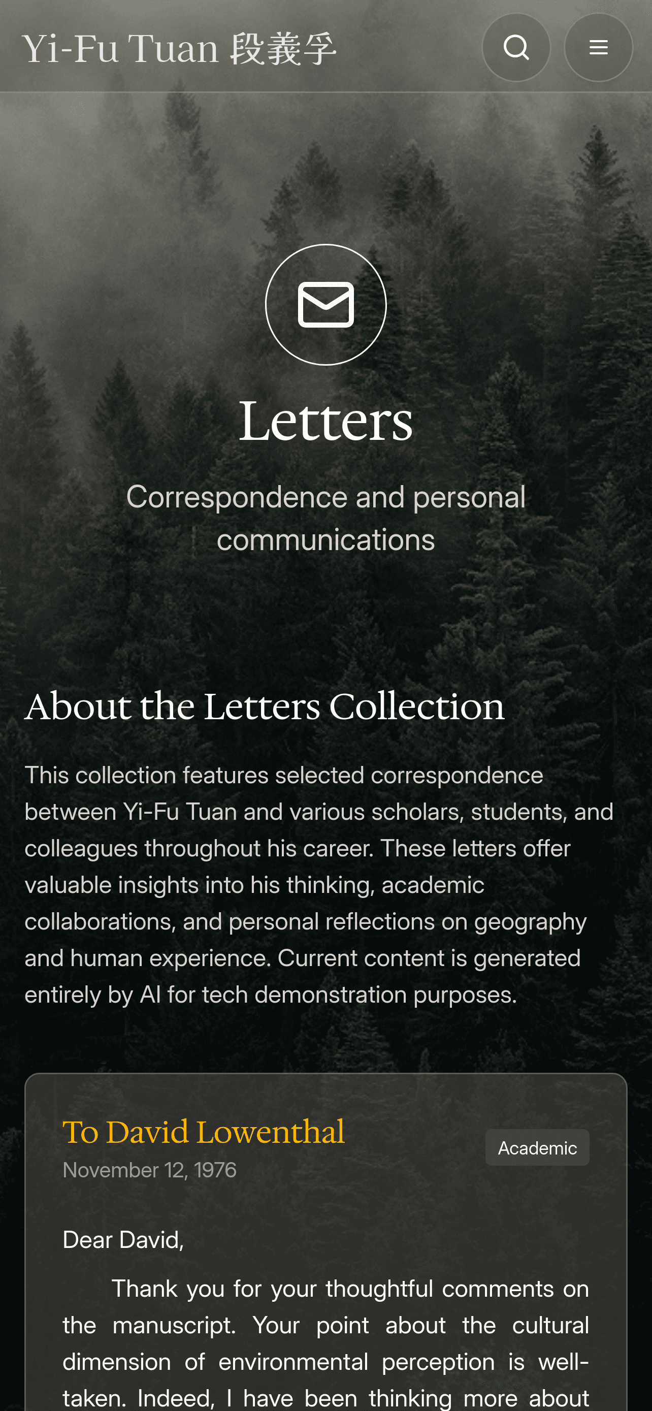 Yi-Fu Tuan Website preview 4